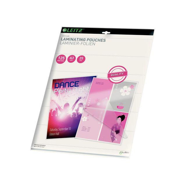 Laminate LEITZ A3 125mic clear 25/pack