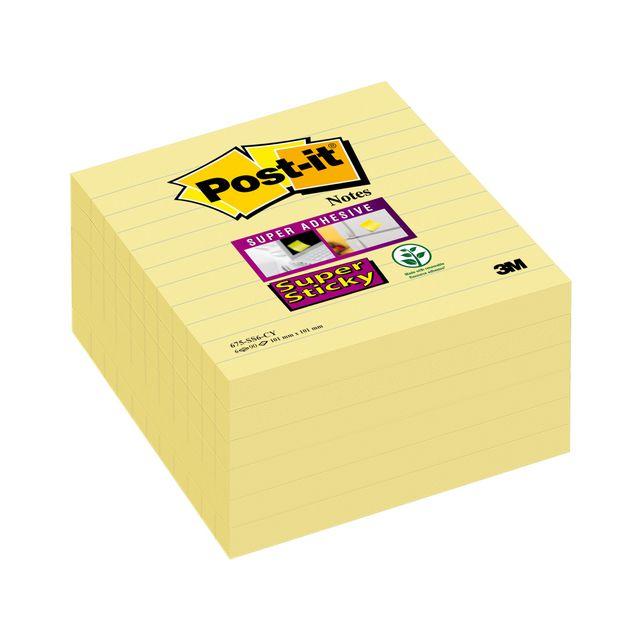 Notes POST-IT SS linj.101x101mm yellow 6/pc