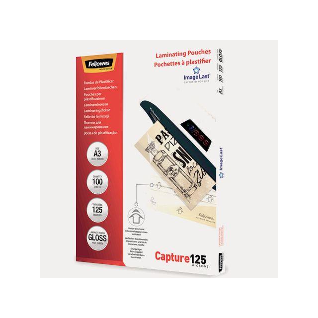Laminate FELLOWES A3 125mic clear 100/pack