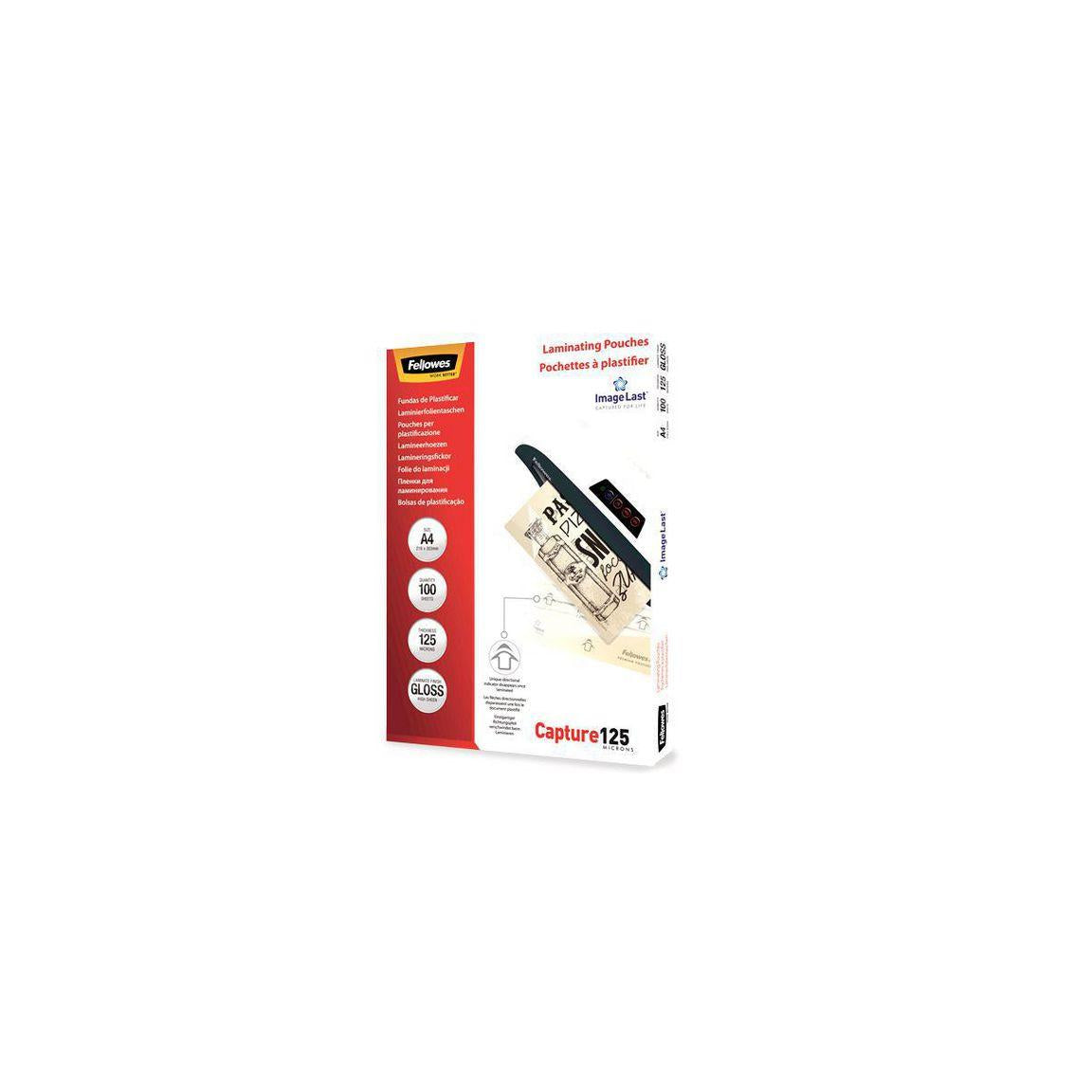 Laminate FELLOWES A4 125mic clear 100/pack