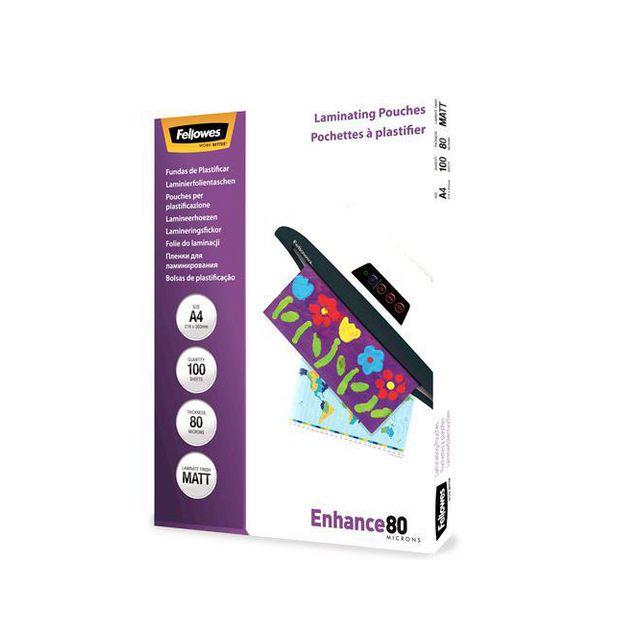 Laminate FELLOWES A4 80mic matt 100/pack