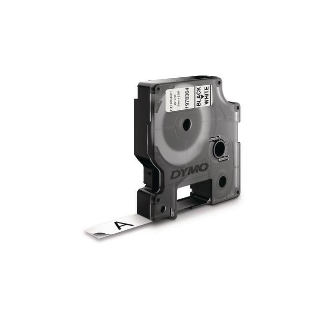 Tape DYMO Durable D1 12mm black on white