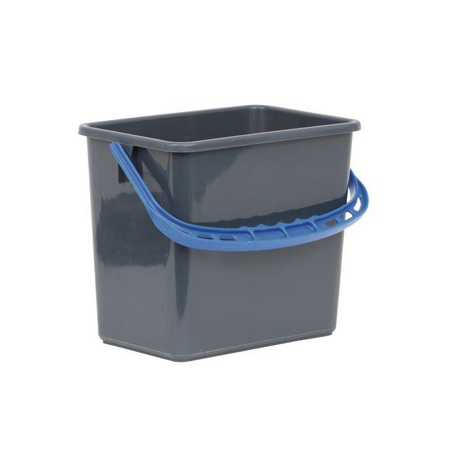 Bucket grey, blue handle 6L