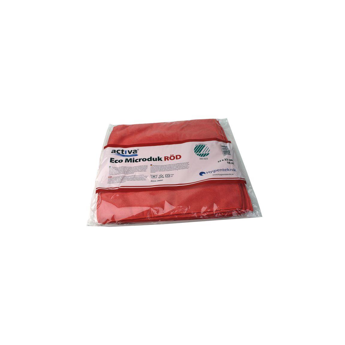 Microfibre cloth ACTIVA ECO 32x32cm red