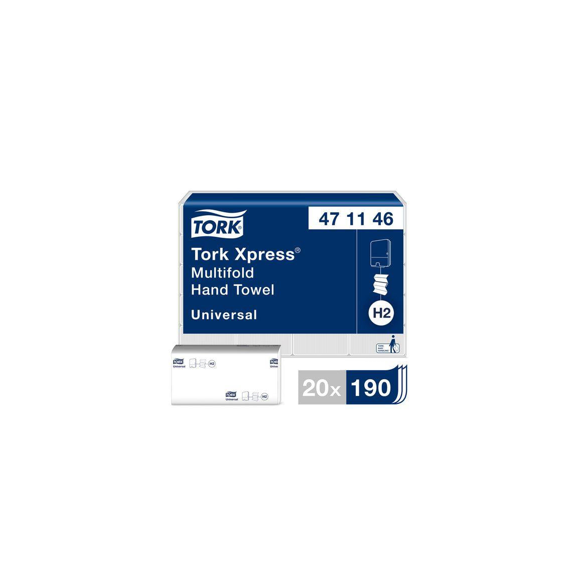 Towel TORK Uni H2 Xpress 3800/pack