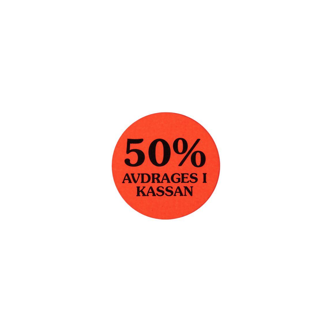 Label 50% deducted at the till 2000/RL