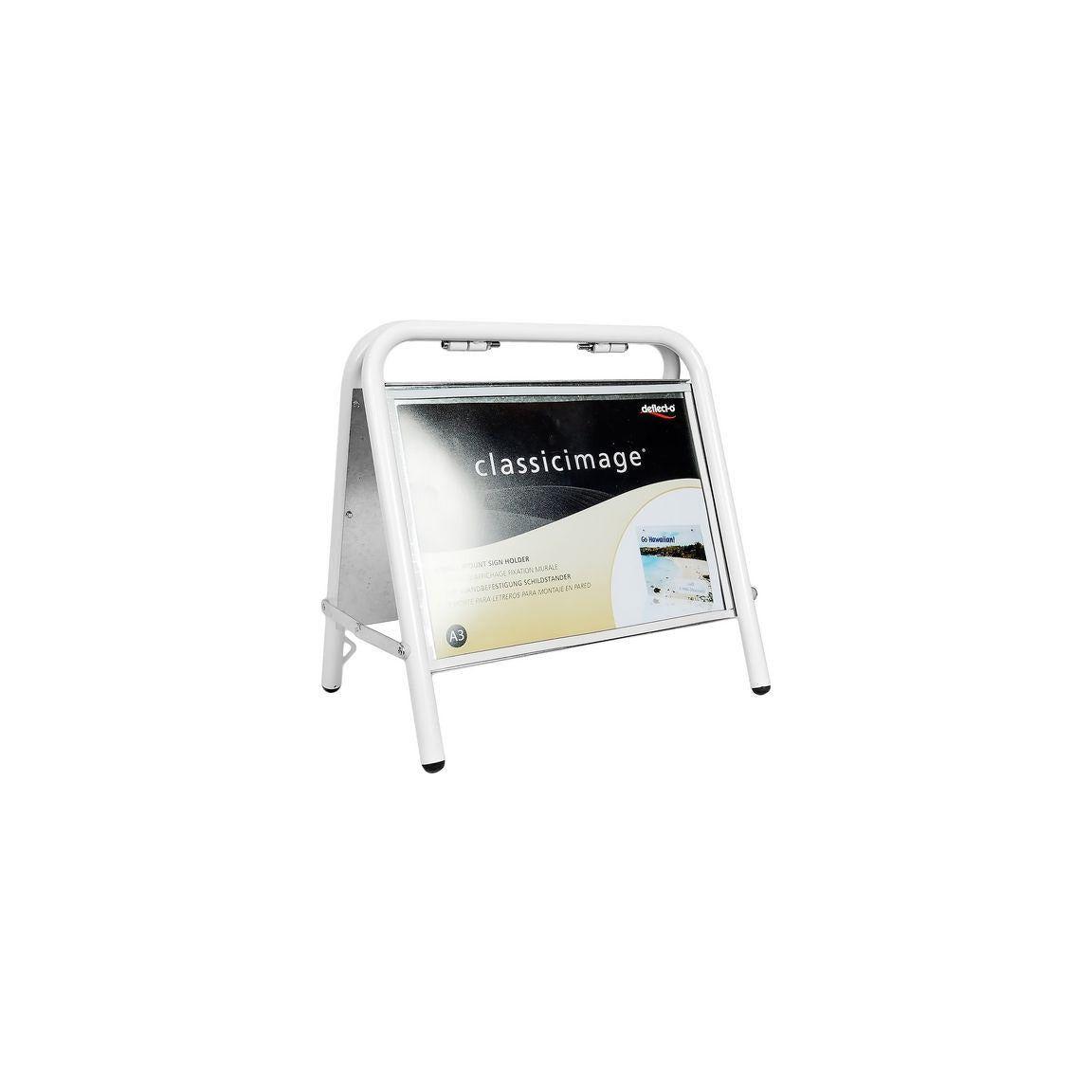 Street stand A3 landscape white 'Broker stand'