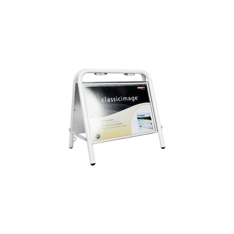 Street stand A3 landscape white 'Broker stand'
