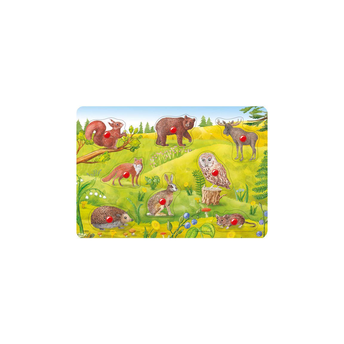 Knob puzzle animals in the forest 8 pieces