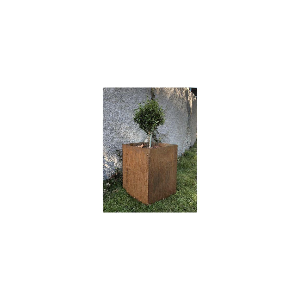 L-pot without bottom corten 45x45x55cm