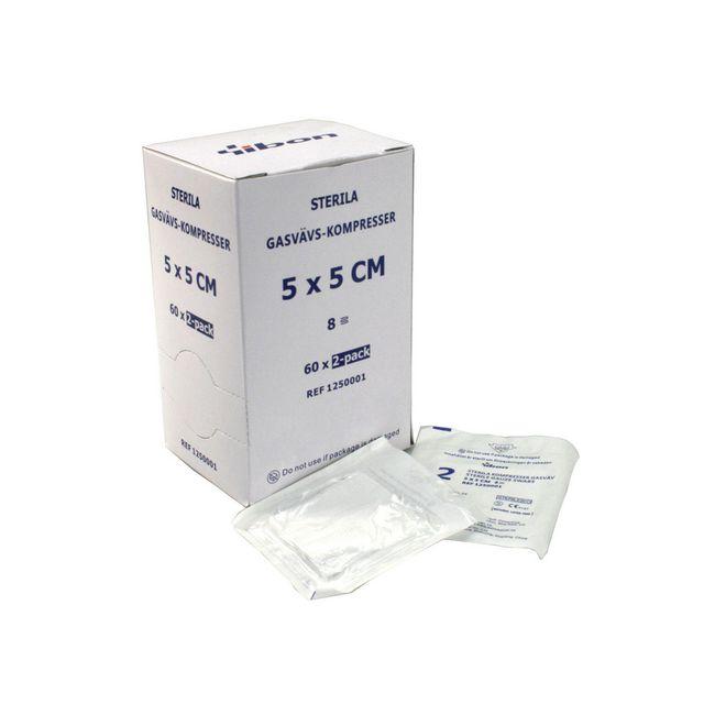Compress GV sterile 2-p 5x5cm 120/pack