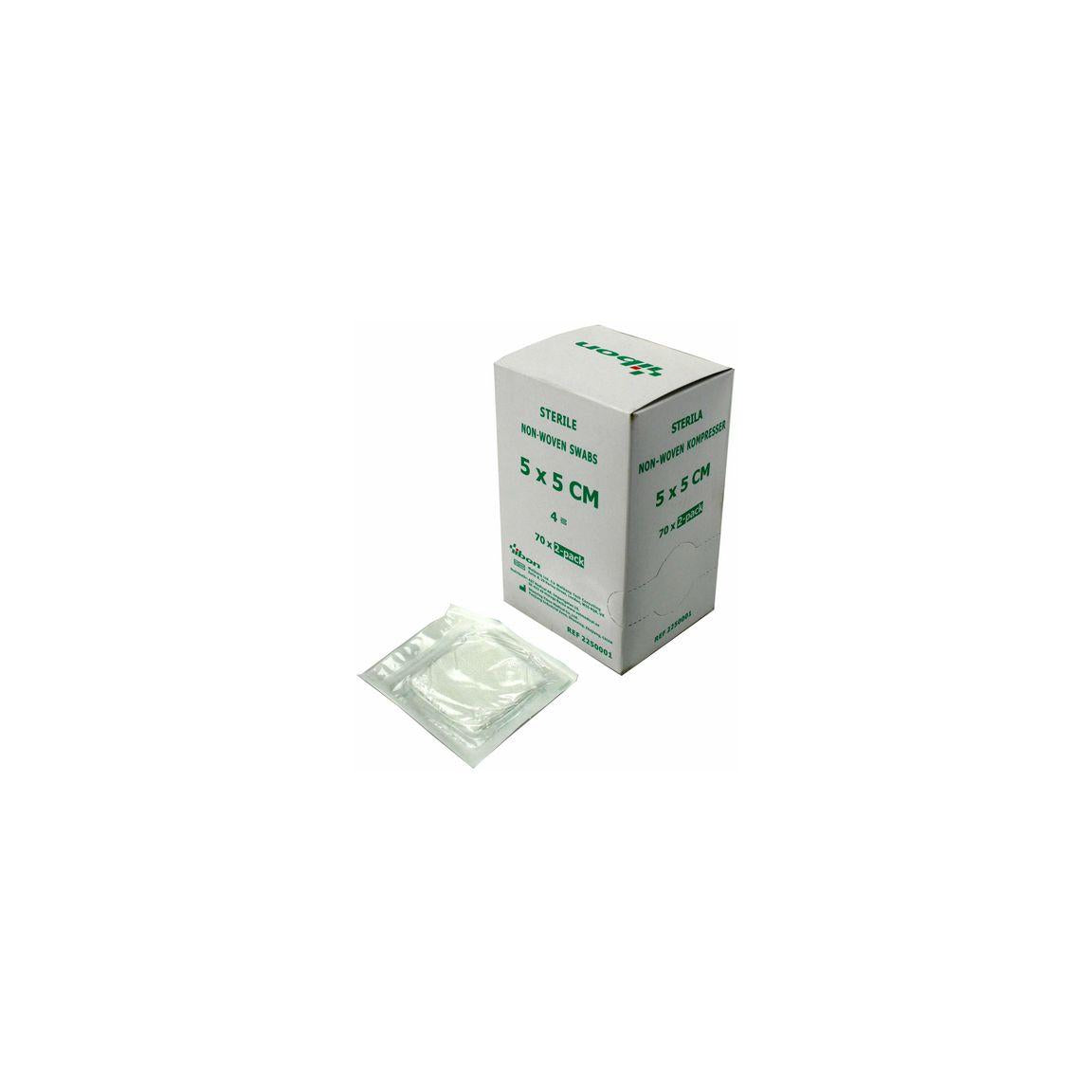 Compress NW sterile 2-p 5x5cm 140/fp