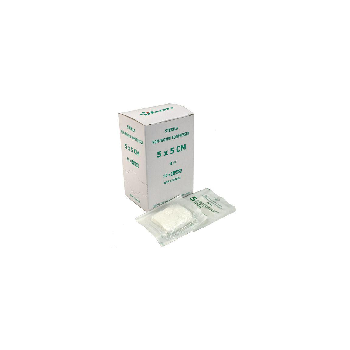 Compress NW sterile 5-p 5x5cm 150/pack