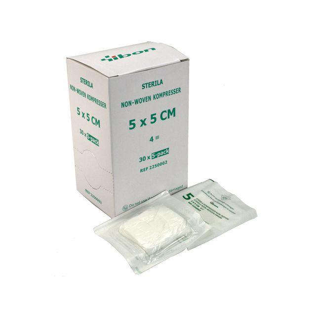Compress NW sterile 5-p 5x5cm 150/pack