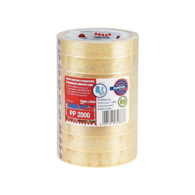 Office tape EUROCEL 66mx19mm 8/pack