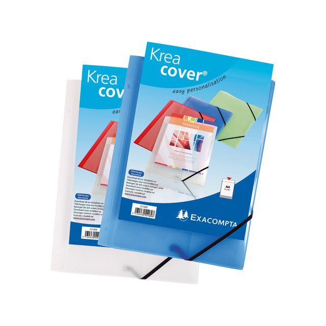 Rubber band folder EXACOMPTA 3-pocket white