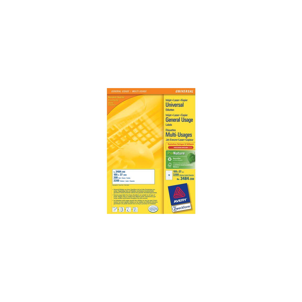 Label AVERY 105x37mm 3520/fp