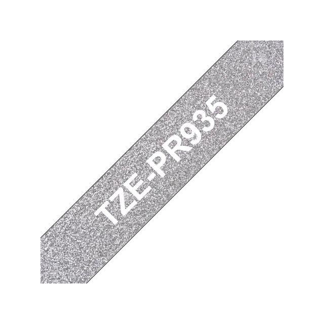 Tape BROTHER TZEPR935 12mm white on silver