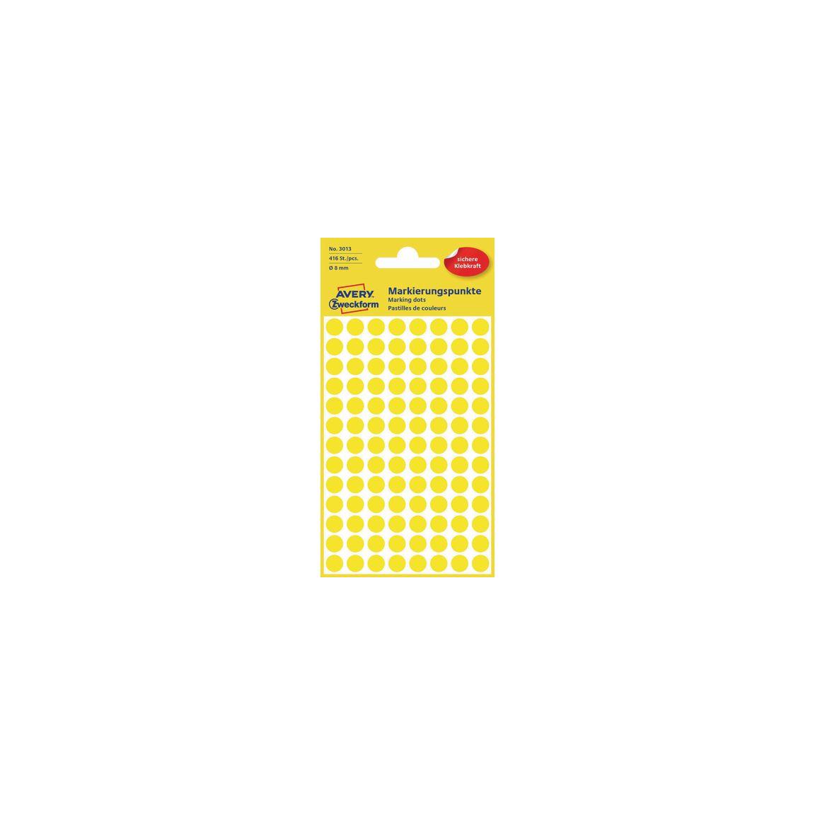 Colour coding dot AVERY Ø8mm yellow 416/pc