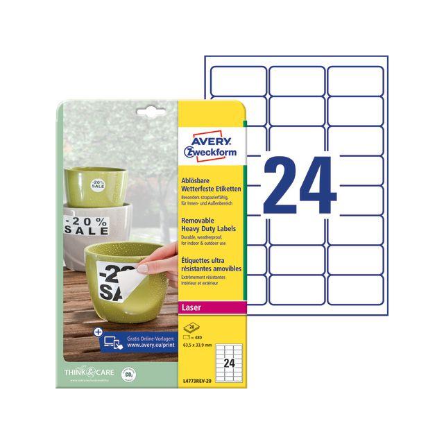 Label AVERY strong 63,5x33,9mm 480/fp