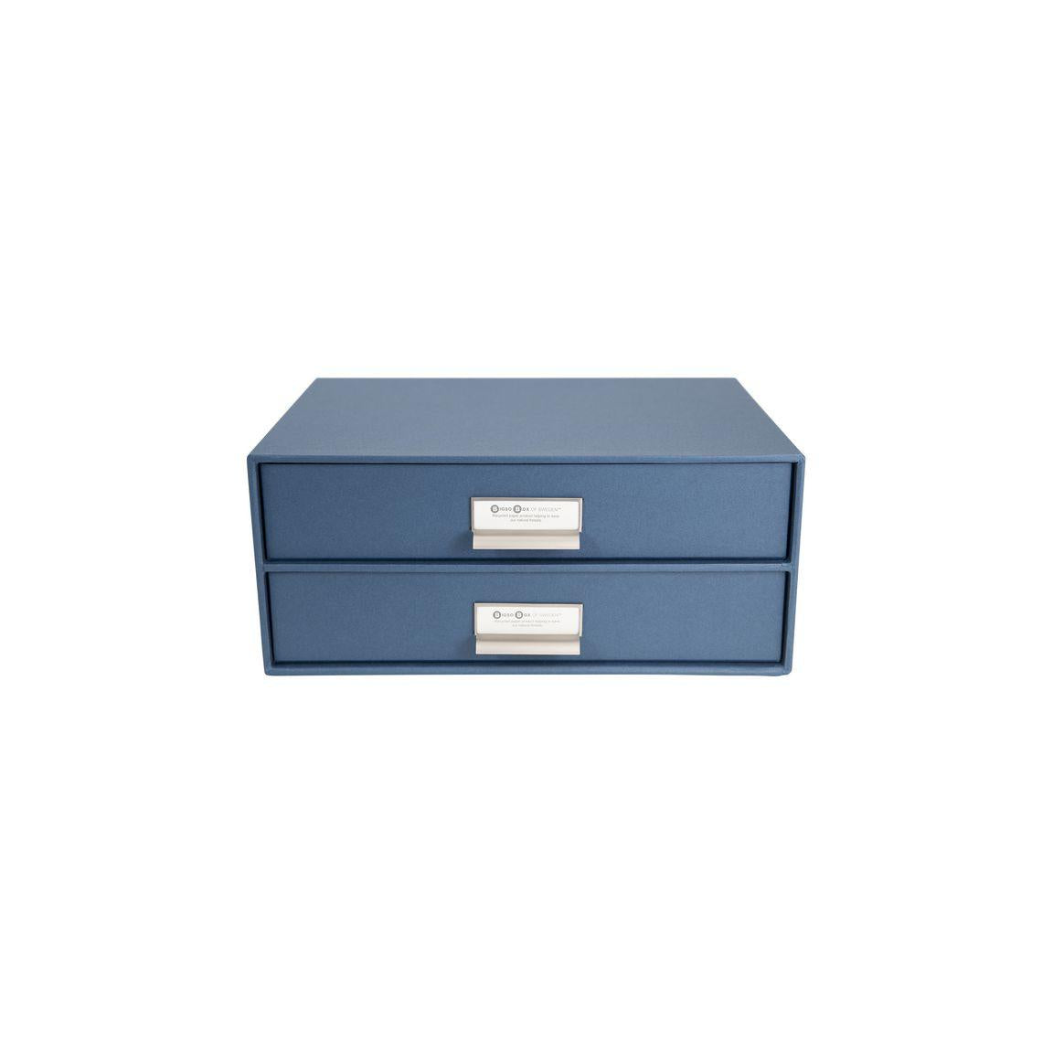 Cardboard writing desk 2-drawers blue