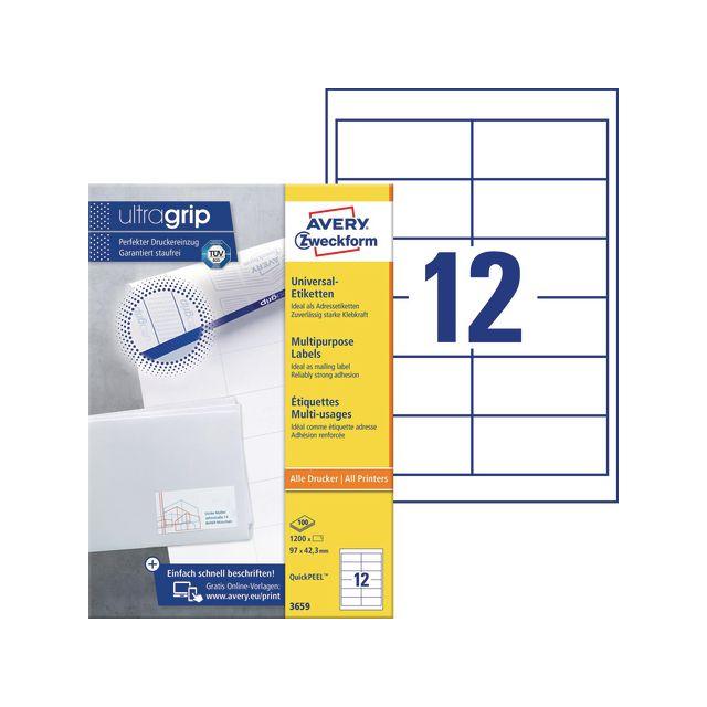 Label AVERY 97x42,3mm 1200/pc