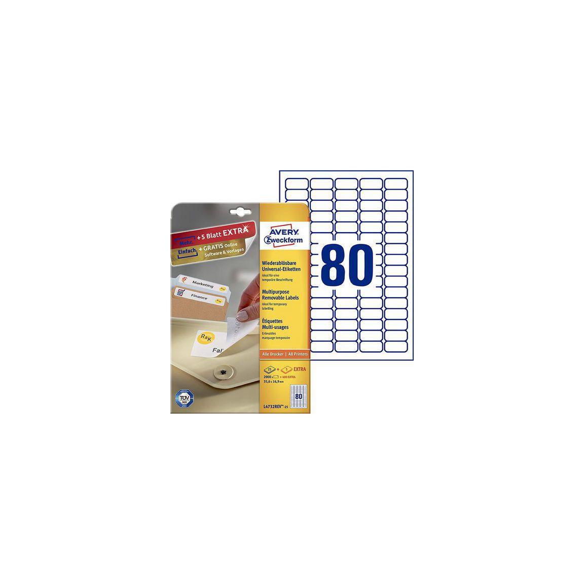 Label AVERY avtagb 35,6x16,9mm 2000/fp