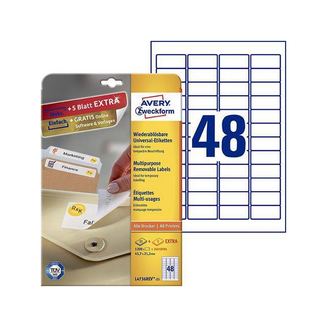 Label AVERY avtagb 45,7x21,2mm 1200/fp