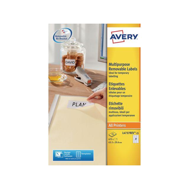 Label AVERY avtagb 63,5x29,6mm 675/fp