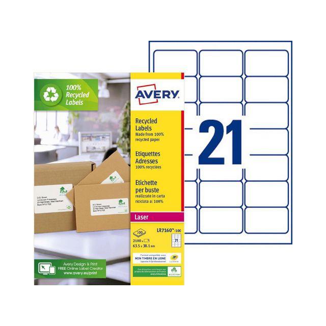 Label AVERY QP 63,5x38,1mm 2100/fp