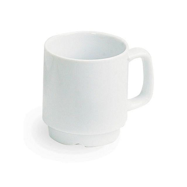 Coffee mug with ear porcelain 26cl white 6/pc