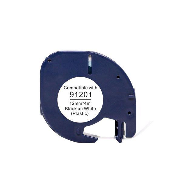 Tape plastic 12mmx4m black on white