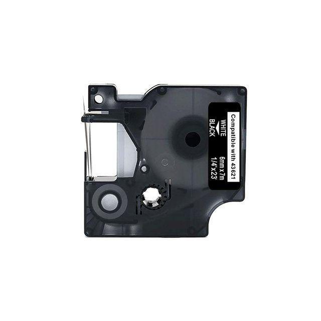 Tape 6mm white on black