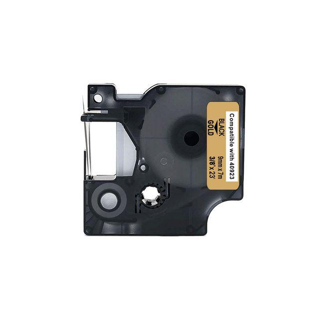 Tape 9mm black on gold