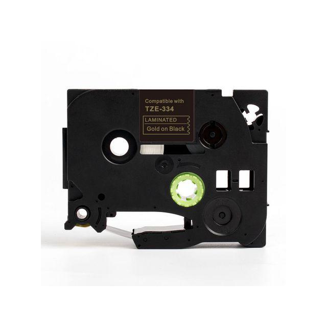 Tape 12mm TZe-334 gold on black