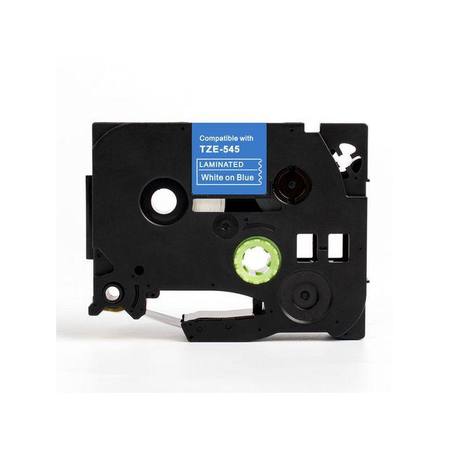 Tape 18mm TZe-545 white on blue