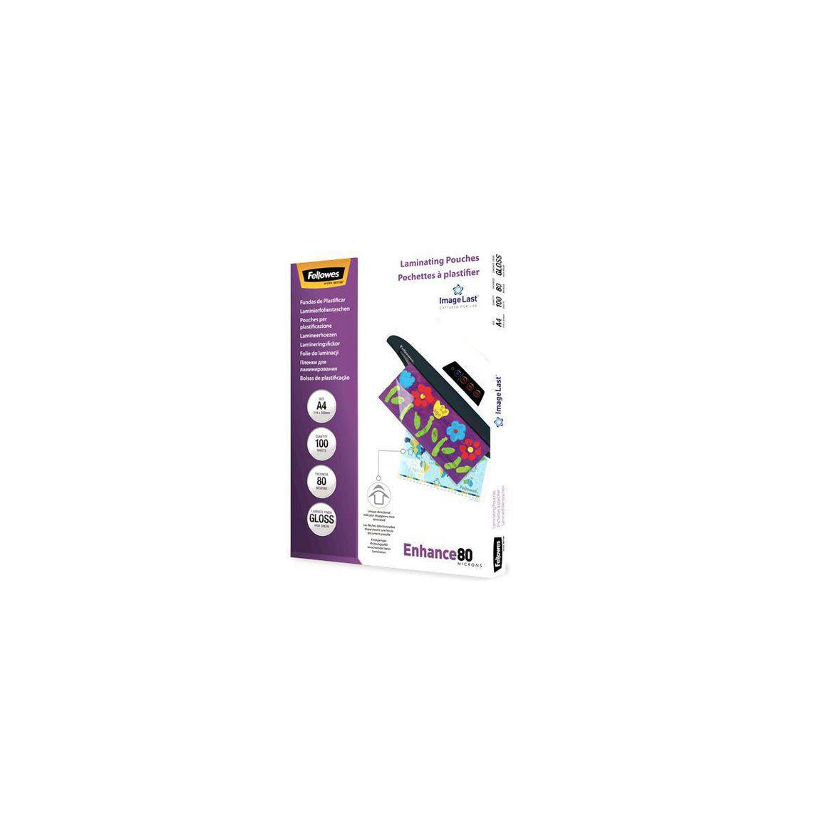 Laminate FELLOWES A4 80mic clear 100/pack