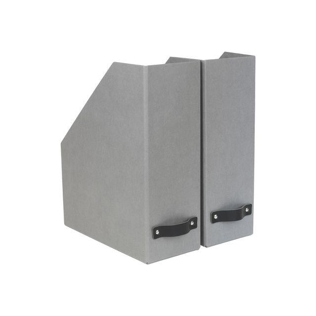 Magazine collection map w leather A4 grey 2/pc