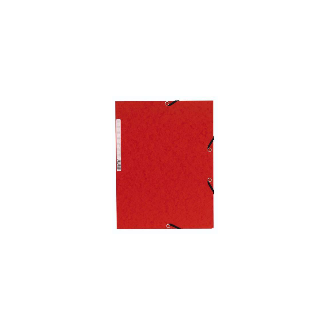Rubber band folder cardboard 3-cl A4 red
