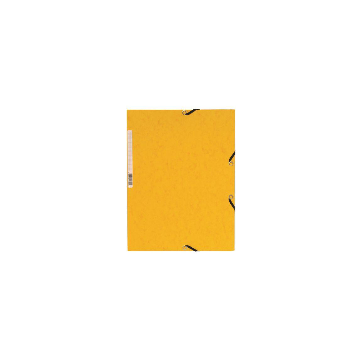 Rubber band folder cardboard 3-cl A4 yellow