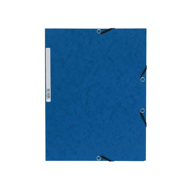 Rubber band folder cardboard 3-cl A4 blue