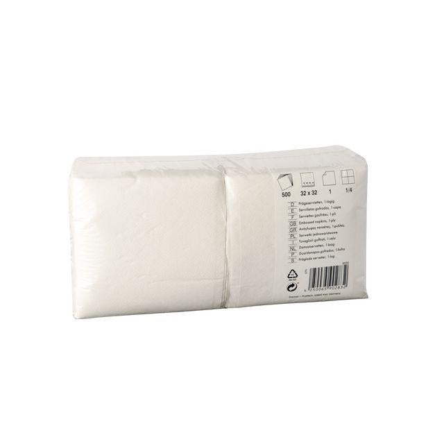 Napkin 1-ply 32x32cm white 500/pack