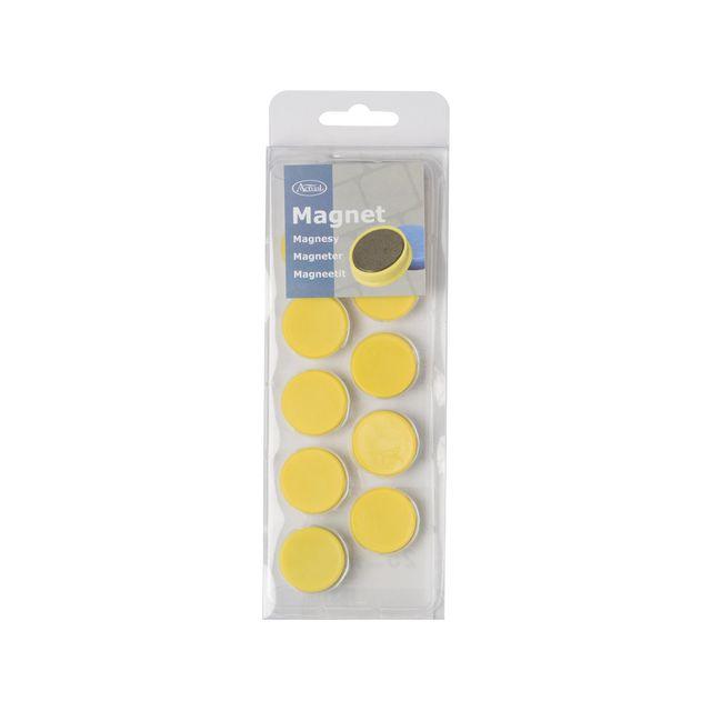 Magnetic buttons ACTUAL 25mm yellow 10/pc