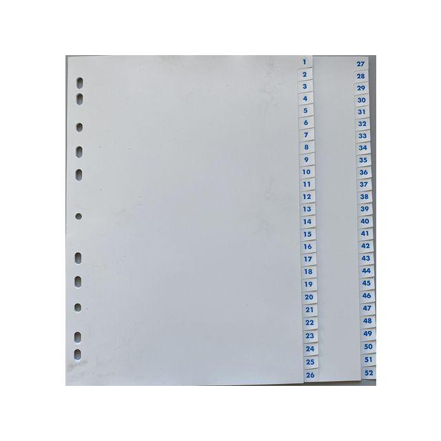Plastic register A4 PP 1-52 white