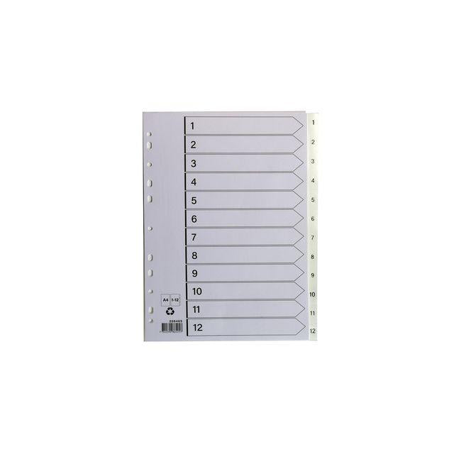 Plastic register A4 1-12 white