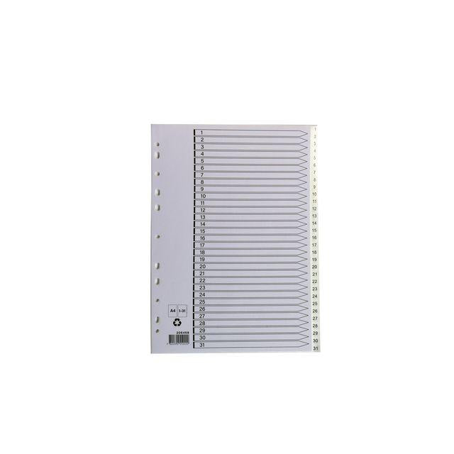 Plastic register A4 1-31 white