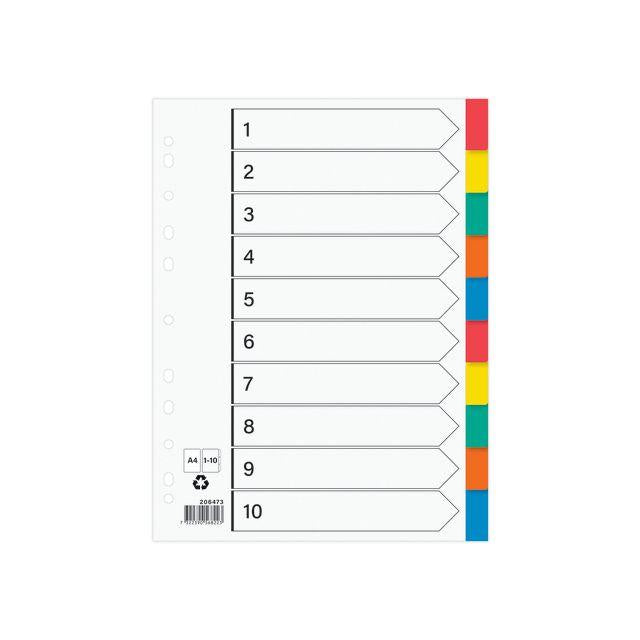 Plastic registers unprinted A4 10-fold