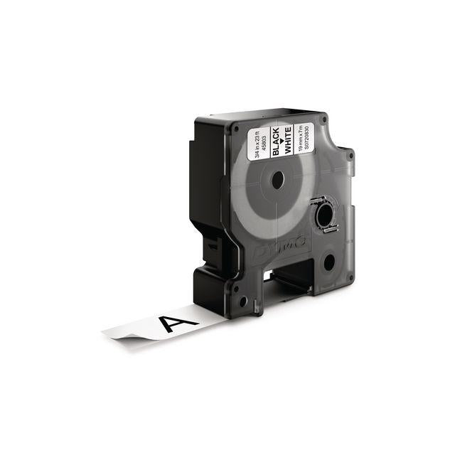 Tape DYMO D1 19mm black on white 10/pack