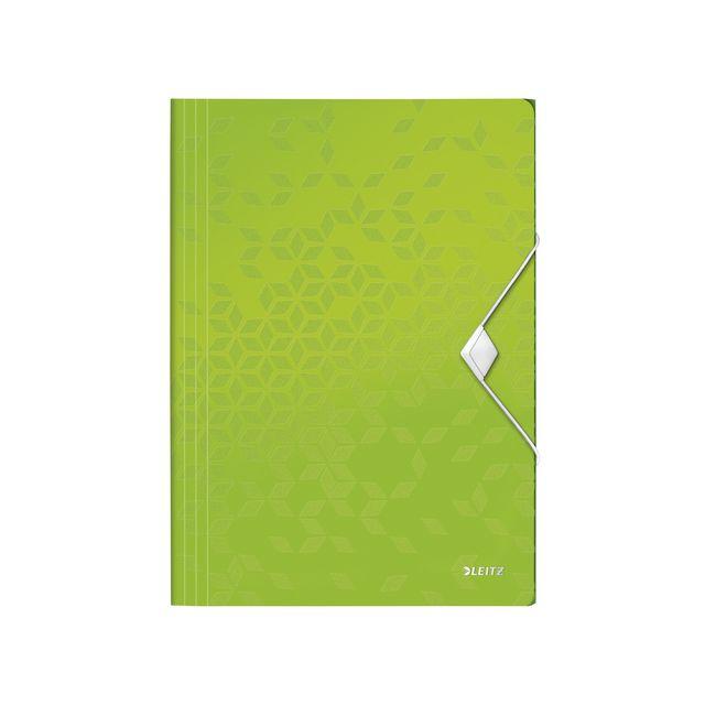 Rubber band folder LEITZ WOW 3-kl A4 PP green