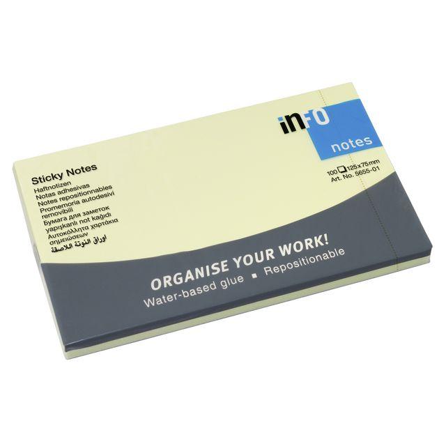 Notes INFO NOTES 75x125mm yellow